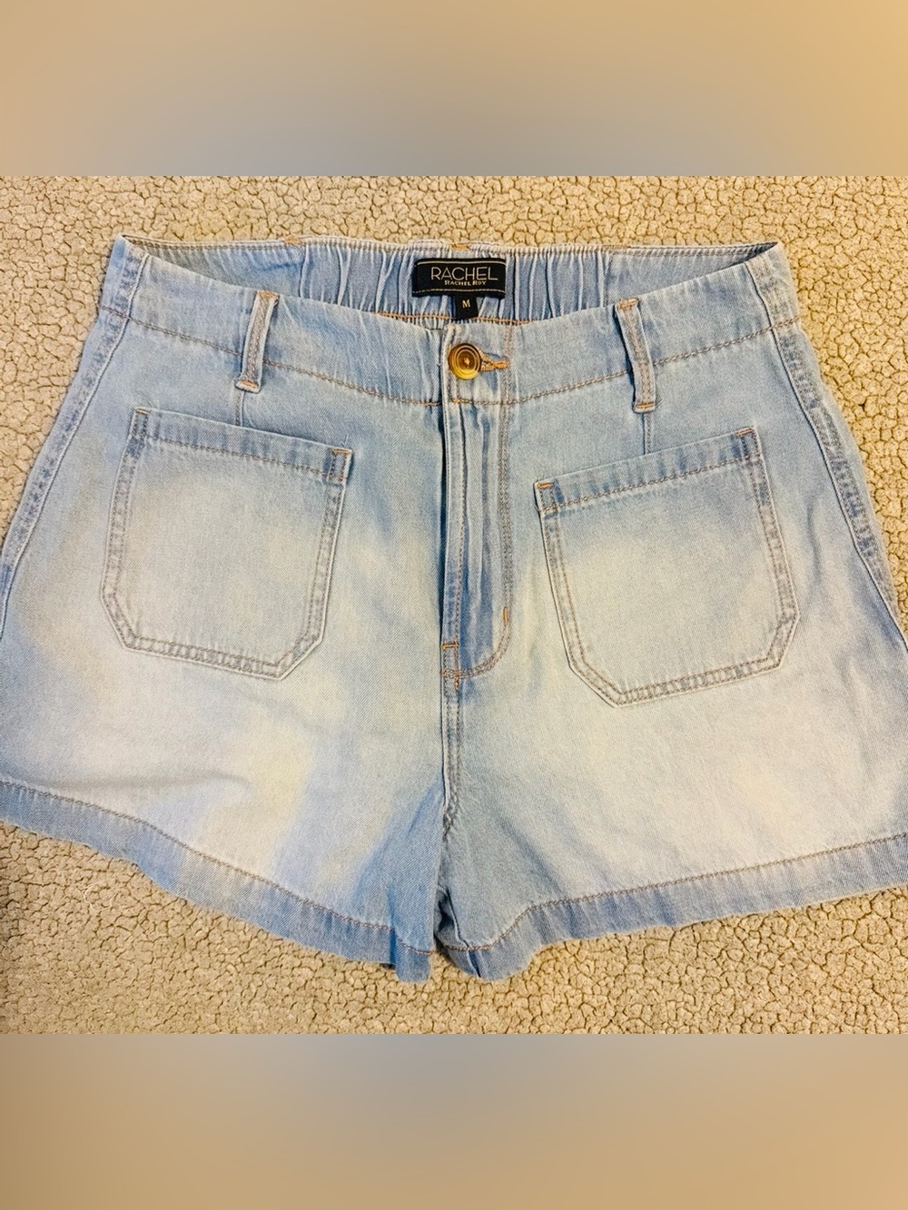 RACHEL Rachel Roy Light Blue High-Rise Denim Shorts